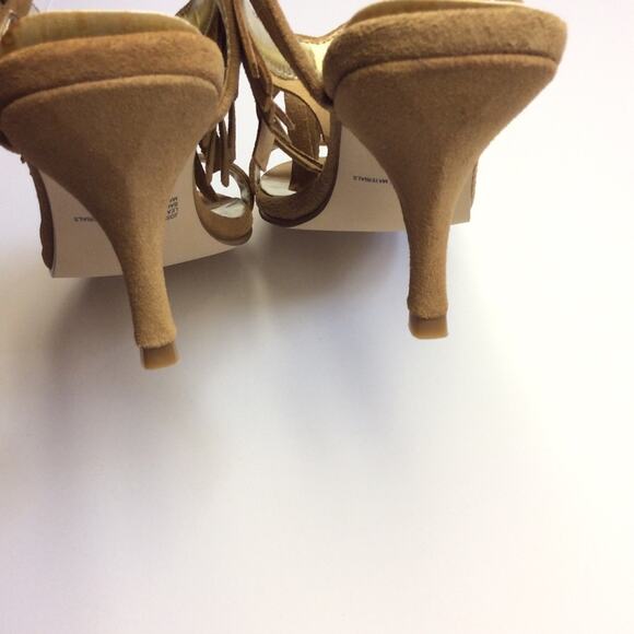 Genuine Suede Leather Fringe Studded Heels - Picture 5 of 6